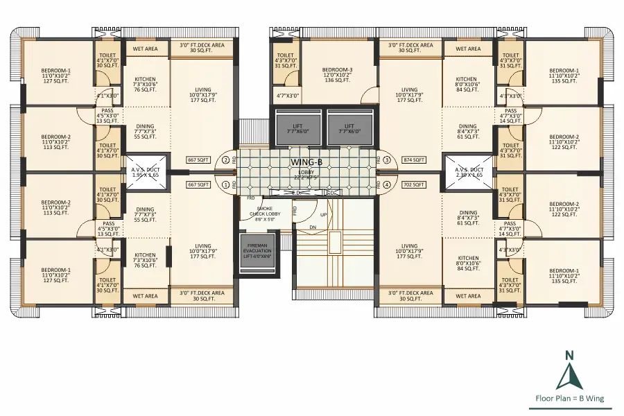 Mahavir Dynasty Floor Plan B Wing