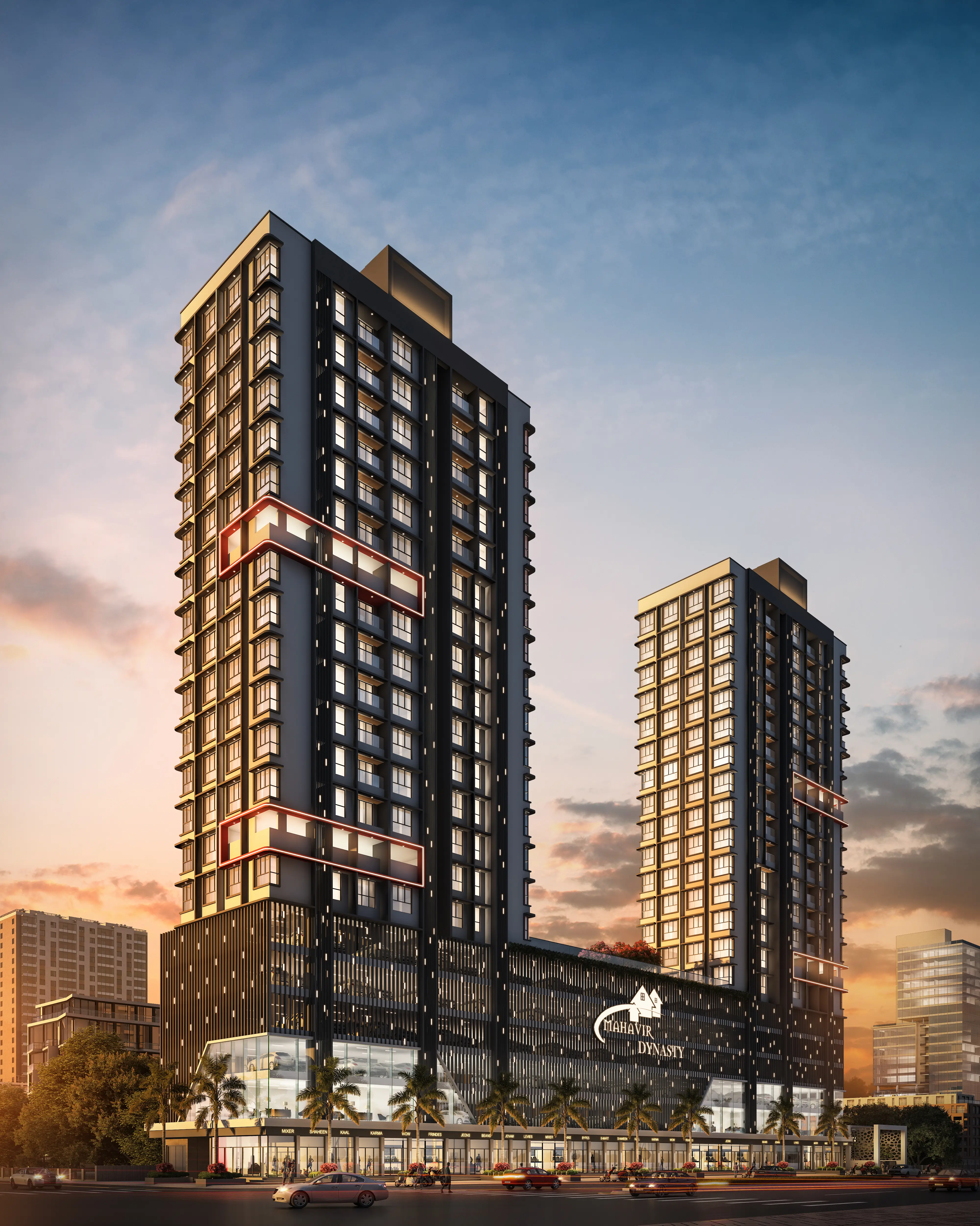 Mahavir Imperial Dahisar evening view